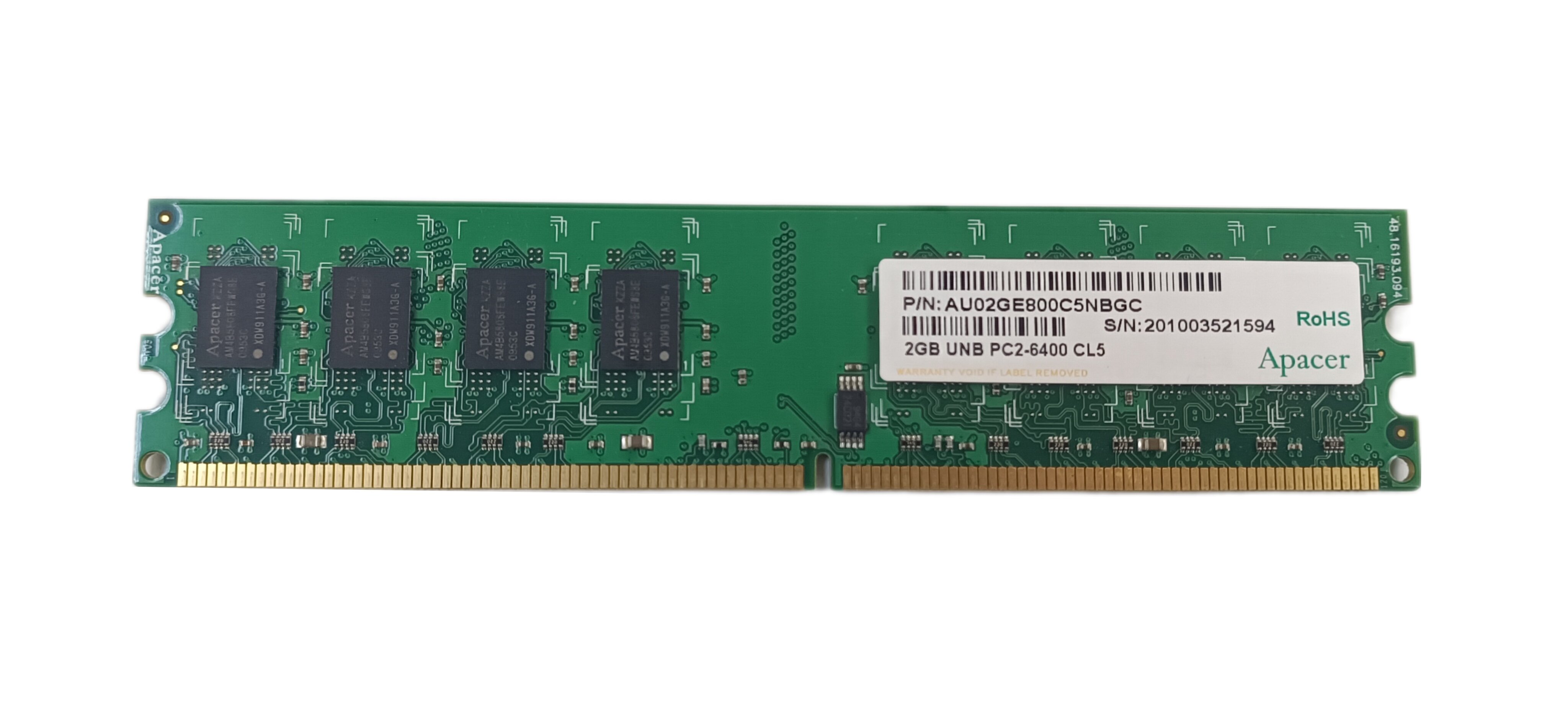 Память оперативная DDR2 2048mb (2Gb) PC6400 800 Mhz Apacer