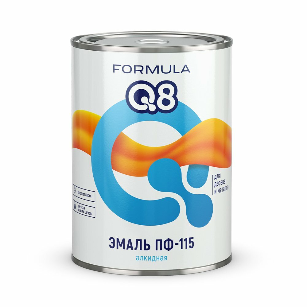 Эмаль ПФ-115 алкидная Formula Q8, глянцевая, 0,9 кг, ярко-зеленая