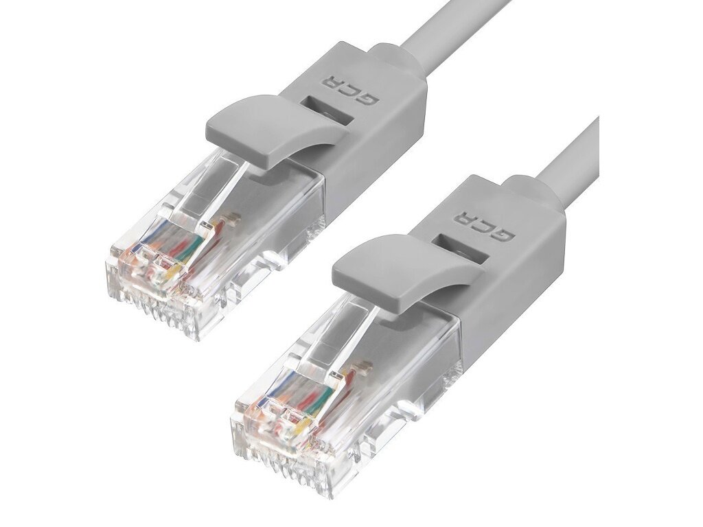 Патч-корд UTP cat.5e 1 Гбит/с RJ45 LAN CCA компьютерный кабель для интернета контакты 24K GOLD (GCR-LNC500) Серый 0.8м