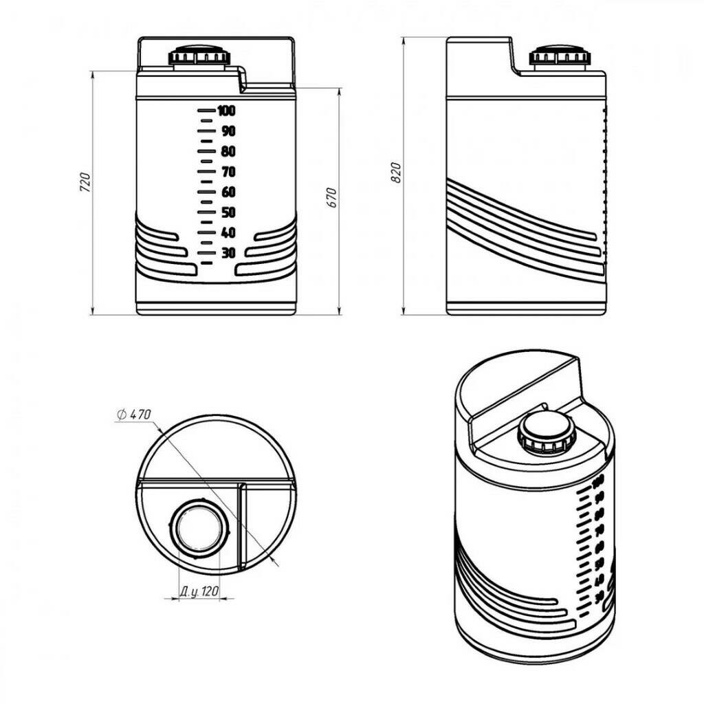 Емкость дозировочная D 100 на 100 литров - фотография № 2