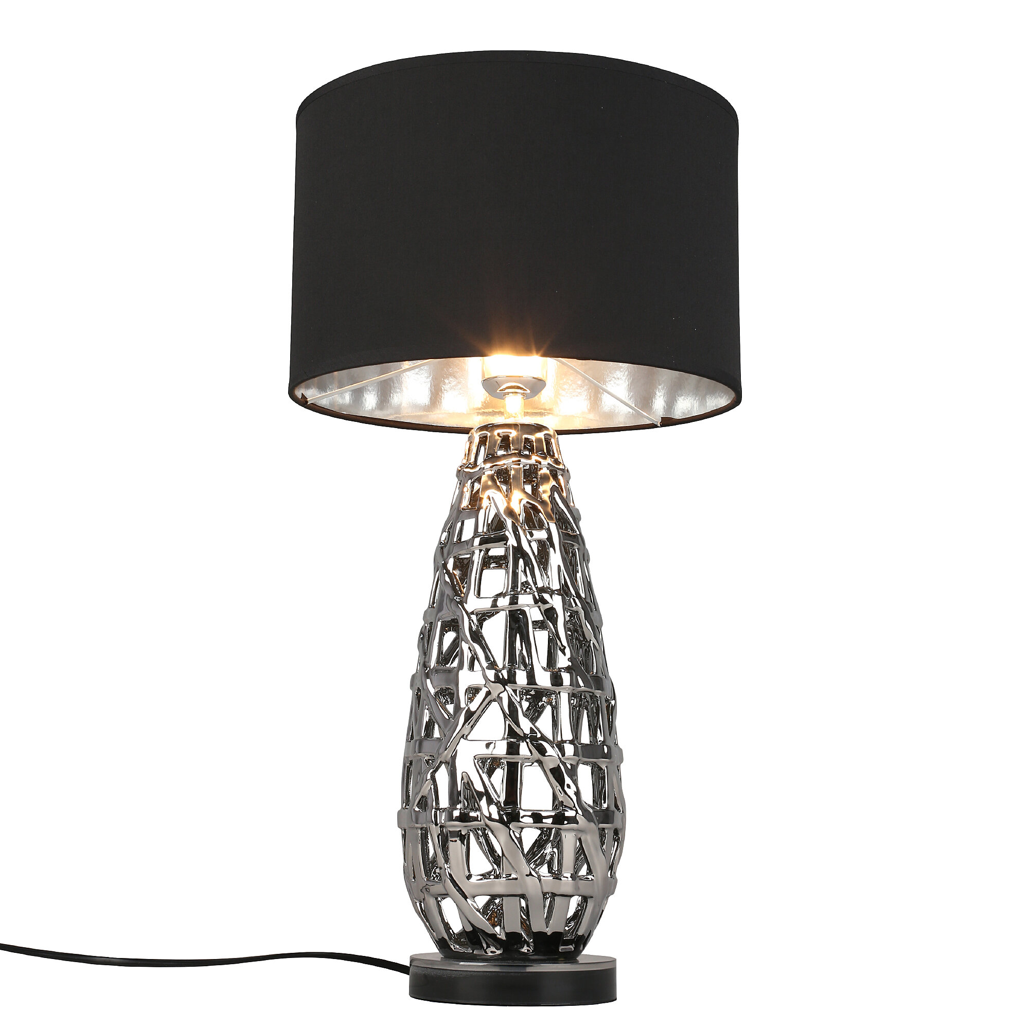 Настольная лампа Omnilux Borselli OML-19404-01, Черный, E27