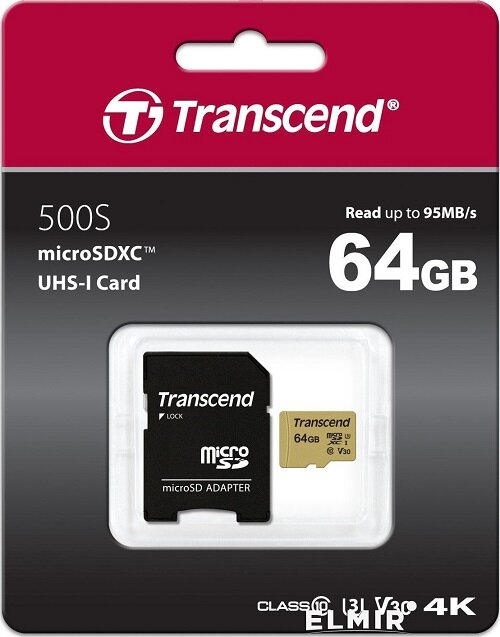 Карта памяти Transcend 64GB (TS64GUSD500S)