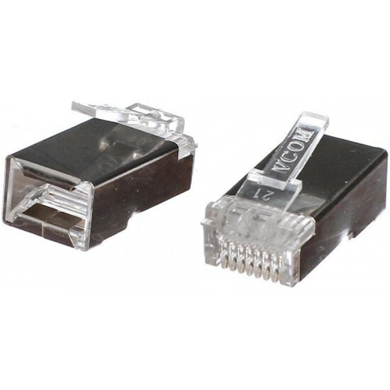 фото Коннекторы Vcom RJ45 8P8C для FTP кабеля 5 кат. экранированные, 20шт,