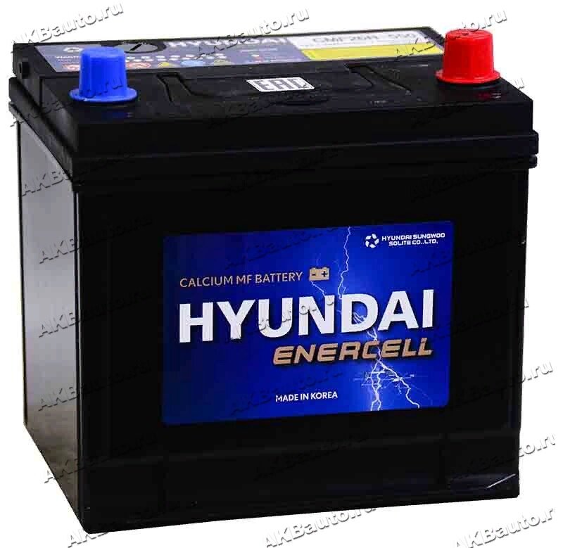 Аккумулятор автомобильный Hyundai CMF 26R-525 50 А/ч 525 А обр. пол. Азия авто (208x172x200) 50D20L с бортиком