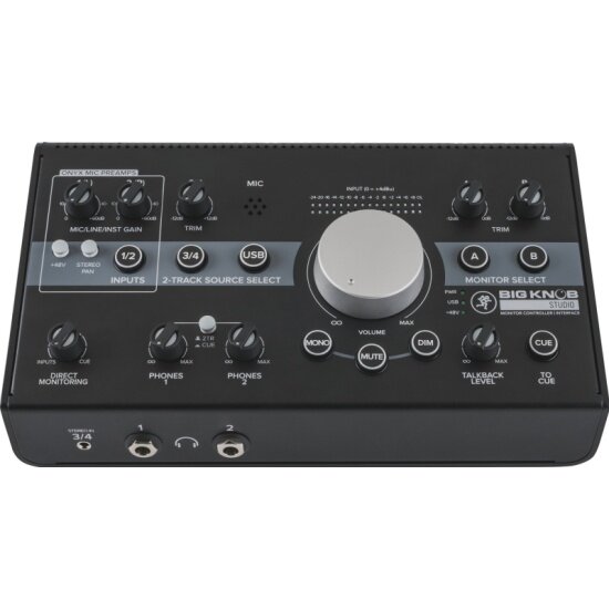 Аудиоинтерфейс MACKIE Big Knob Studio USB 2x2 и контроллер для мониторов 3x2, 96 кГц/24 бита