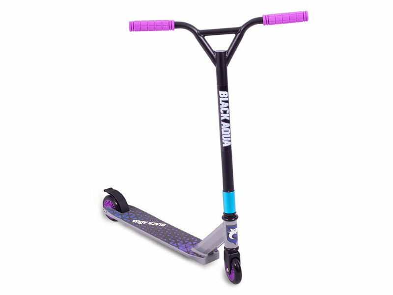 Самокат Black Aqua Stunt Scooter-3 Black-Purple