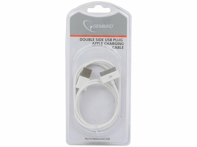 Кабель Gembird Кабель Gembird CC-USB-AP1MW для Apple, 30-pin, белый (1.0м) (ret)