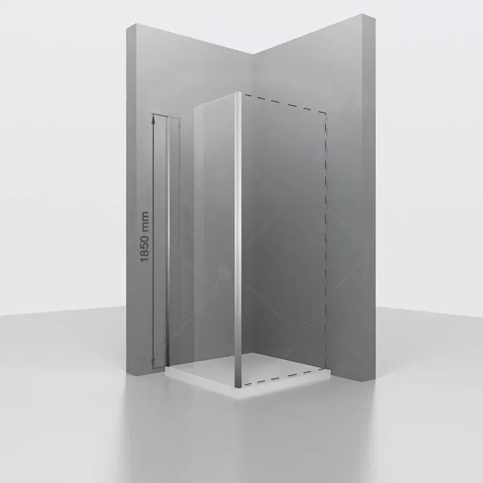 Боковая стенка RGW Z-050-1 100х185 см для душевой двери, профиль хром, стекло прозрачное 6 мм