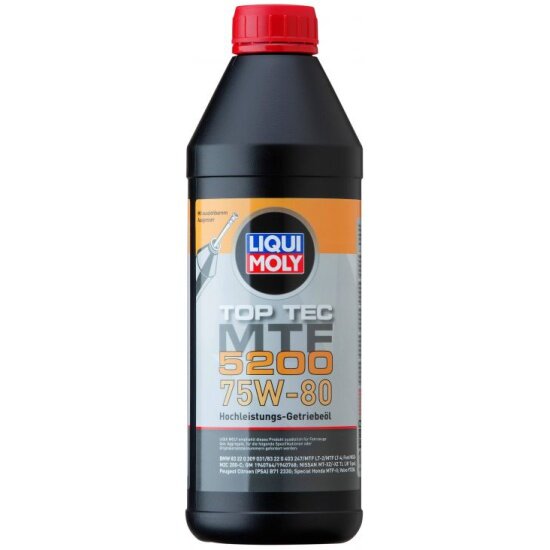 Трансмиссионное масло LIQUI MOLY Top Tec MTF 5200 75W-80, НС-синтетическое, для МКПП 1 л