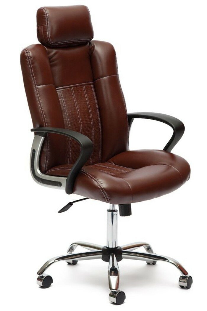Кресло Oxford, хром искусственная кожа/коричневый/коричневый перфорированный 2 TONE/2 TONE /06