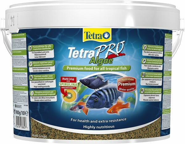 Tetra TetraPro Algae Crisps Специальный корм для травоядных рыб, чипсы 10 л