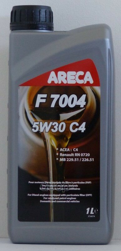 Areca Areca F 7004 5W30 (1L)_Масло Моторное! Синт Acea C4/C3, Rn0720, Mb 226.51, Mb 229.51