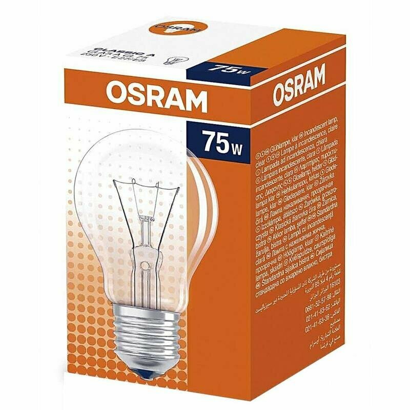 Лампа накаливания OSRAM CLAS A CL 75W 230V E27, 1322400