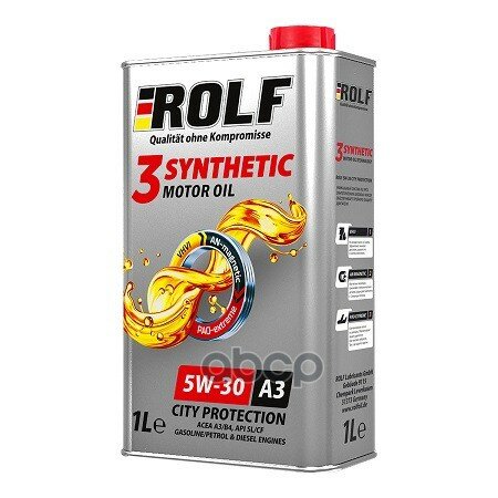 ROLF Масло Моторное Rolf 3-Synthetic 5w-30 Acea A3/А3/B4 1л