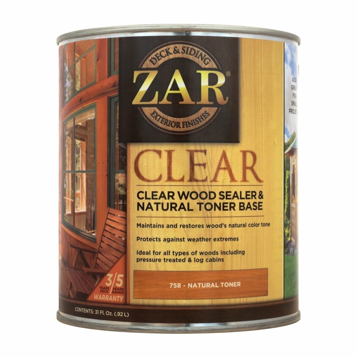 Бесцветное палубное масло по дереву ZAR Clear Wood Sealer & Natural Toner Base 946 мл 75812