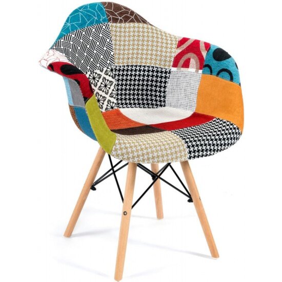 Кресло TETCHAIR Secret De Maison CINDY SOFT (EAMES) (mod. 101) дерево береза/металл/мягкое сиденье/ткань, мультицвет (4шт/уп)