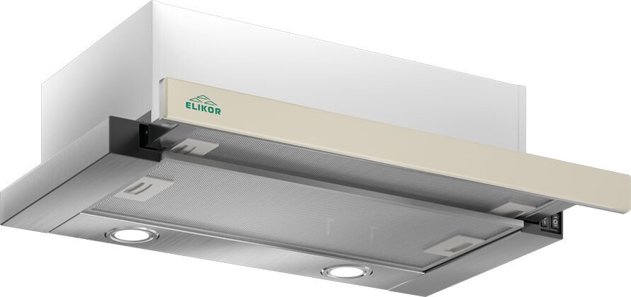 Вытяжка встраиваемая Elikor Интегра Glass 45Н-400-В2Д нержавеющая сталь/стекло бежевое управление: к