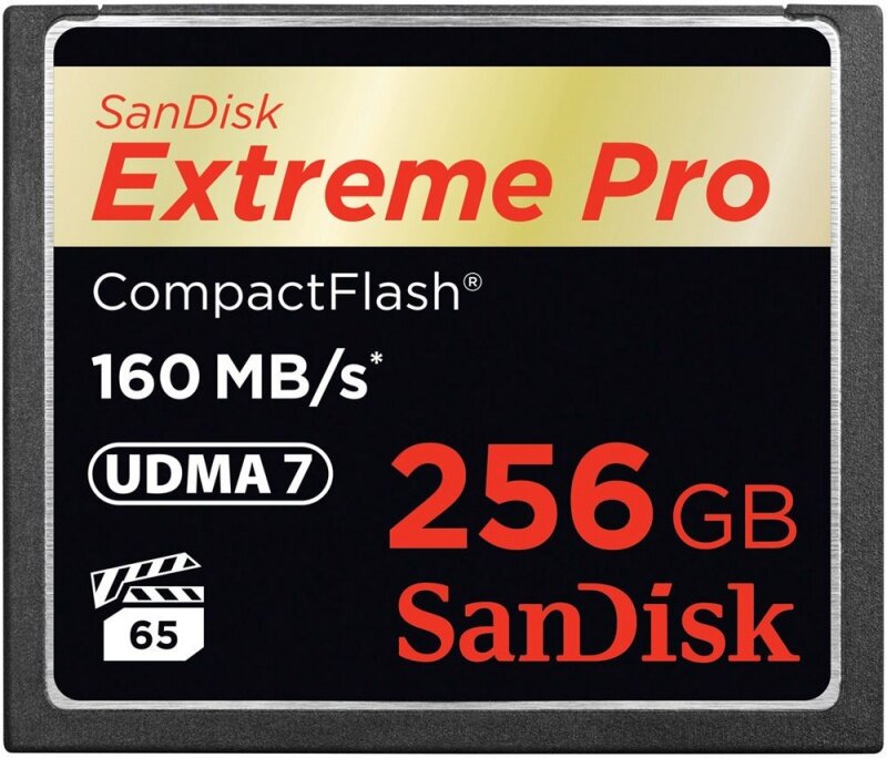 Карта памяти SanDisk CompactFlash Extreme Pro (160/140MB/s) 256GB