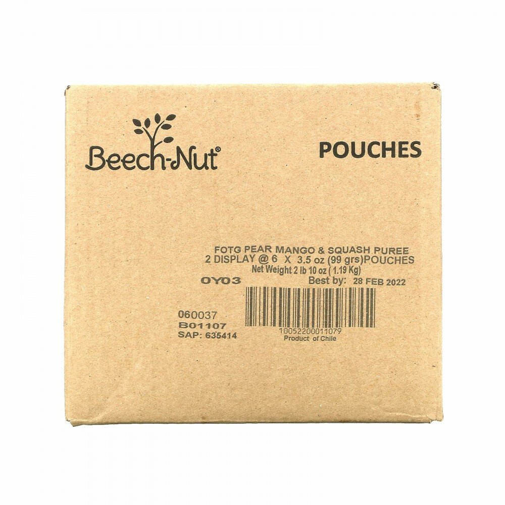 Beech-Nut, Fruities, Stage 2, груша, манго и тыква, 12 пакетиков, 99 г (3,5 унции) - фотография № 5