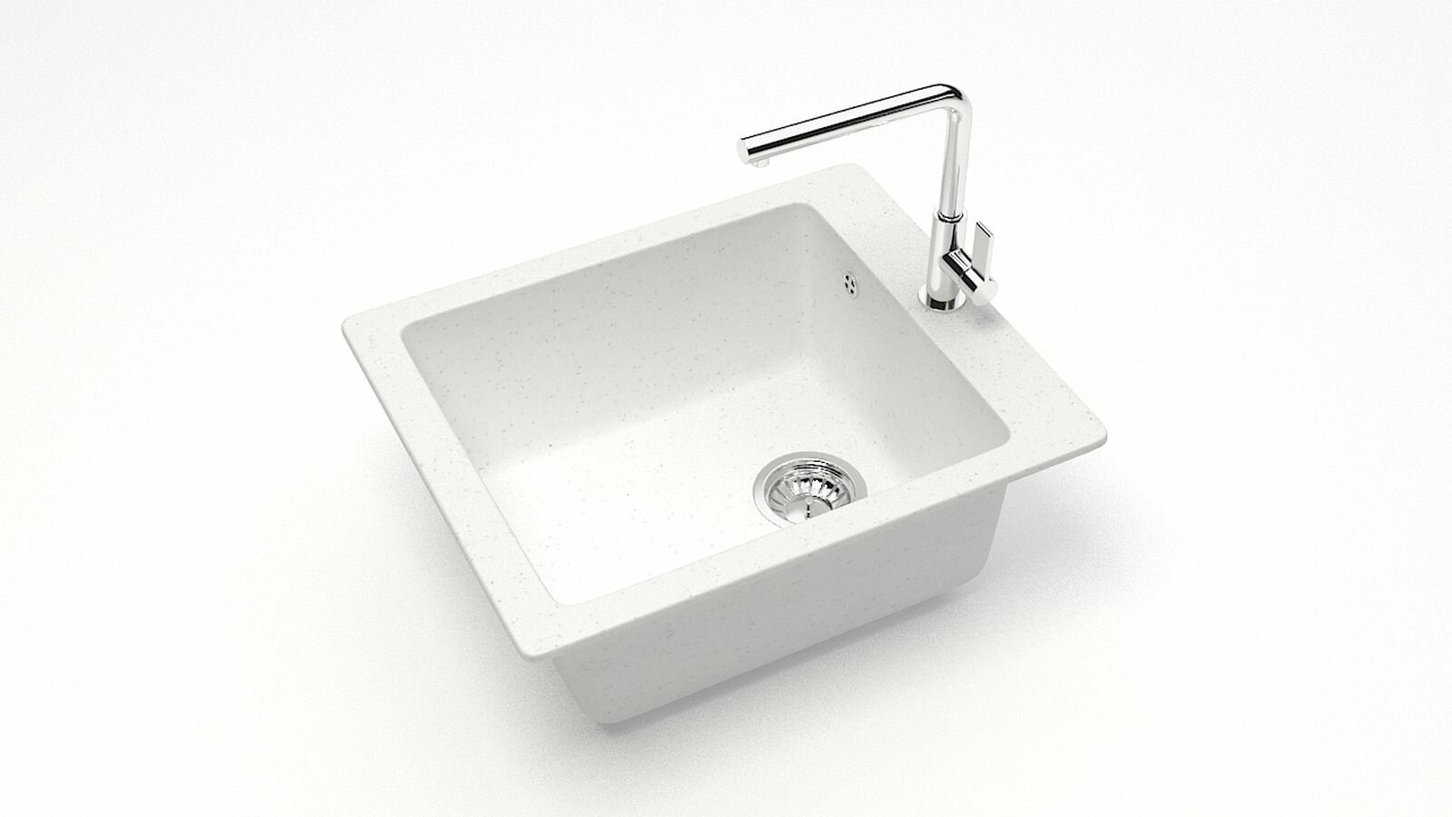 Мойка кухонная ZETT lab. T008Q001 белый лёд