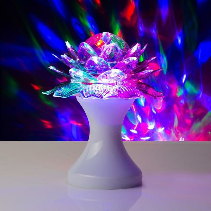 Luazon Lighting Световой прибор «Цветок» 12.5 см, свечение RGB, 220 В, белый - фотография № 1