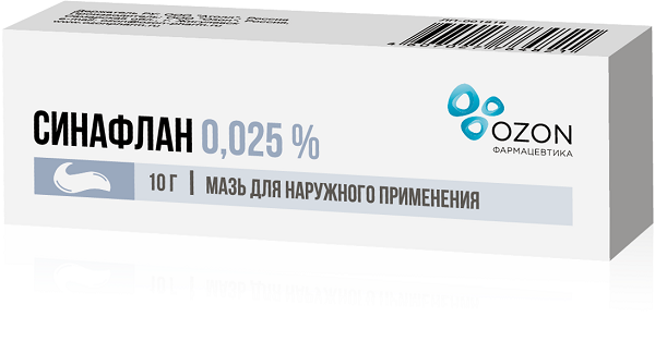 Синафлан мазь для наружного применения 0,025% 10г