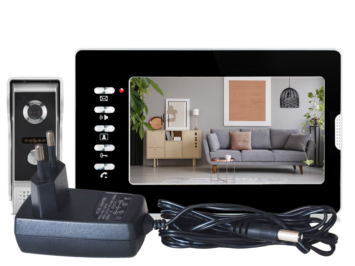 EP-7300 Black (S14509V70) HD домофон для частного дома и коттеджа с уличной антивандальной панелью. Видеодомофон для загородного дома.