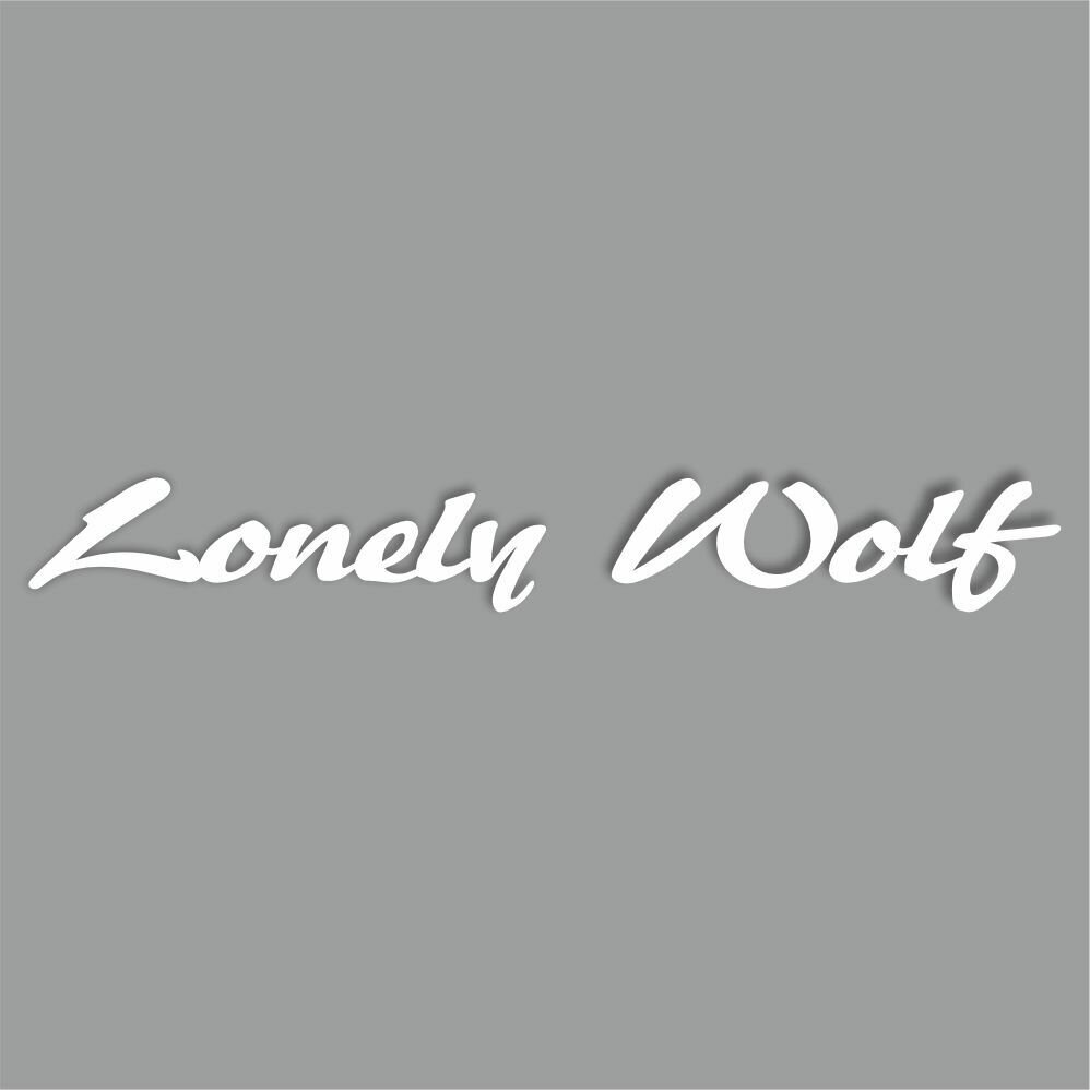 надпись на стекло "Lonely Wolf" (Одинокий волк), 700х100х1 мм, белая, плоттер, Арт рэйсинг