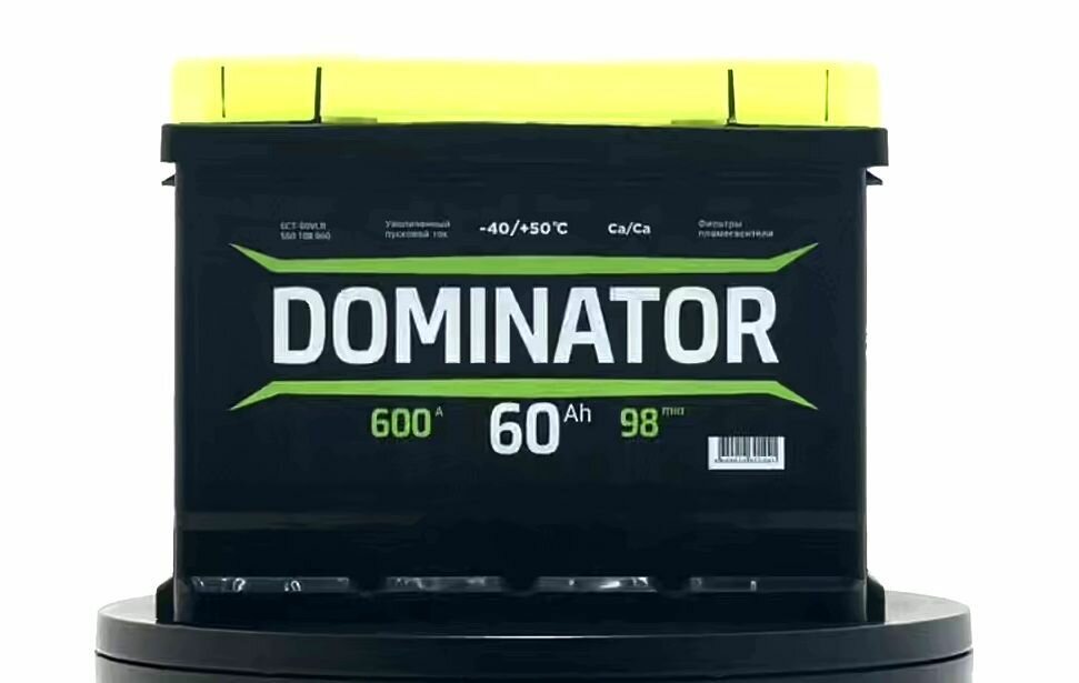 Автомобильный аккумулятор DOMINATOR 6ст- 60 Ач обратная полярность