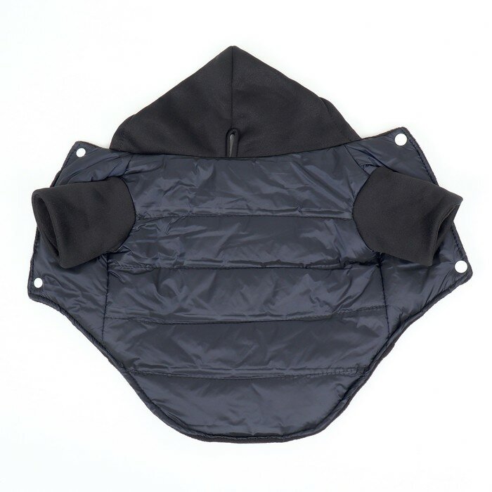 Куртка для собак "Спорт" с капюшоном, размер S (ДС 25, ОГ 35, ОШ 25 см) , чёрная - фотография № 10