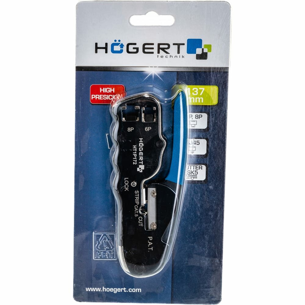 фото Пресс-клещи для обжима телефонных и компьютерных клемм HOEGERT TECHNIK ht1p172