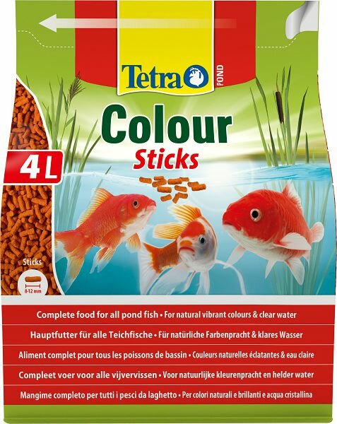 Tetra TetraPond Colour Stick специальный корм для усиления окраса прудовых рыб, палочки 4 л