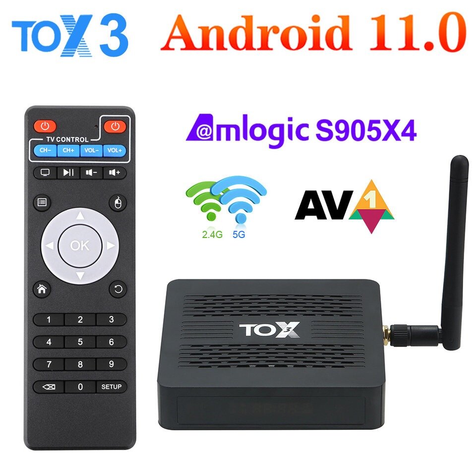 TOX3 4/32 Gb IPTV Android TV приставка на Amlogic S905X4.