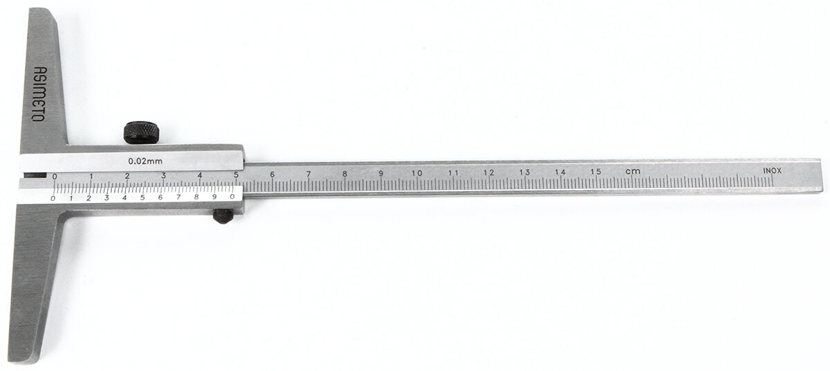ASIMETO Штангенглубиномер нониусный 0,02 мм, 0 — 150 мм 321-06-2