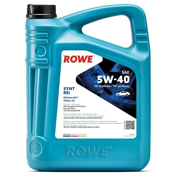 Полусинтетическое моторное масло ROWE Hightec Synt RSi SAE 5W-40