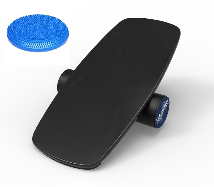 Баланс борд Elements Wakeboard цвет черный покрытие доски лак-песочное напыление в комплекте качественный валик диаметром 16 см надувная подушка.