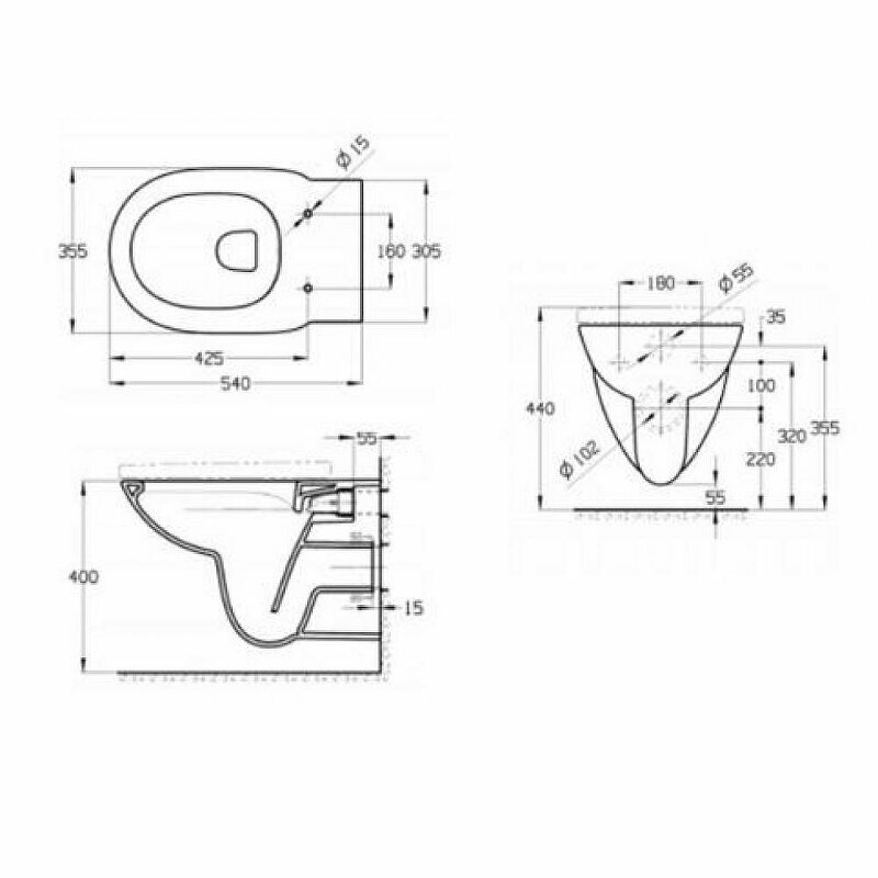 Комплект унитаза с инсталляцией Roca Debba Round Pack Rimless 893104980 с сиденьем Микролифт без клавиши смыва - фотография № 4