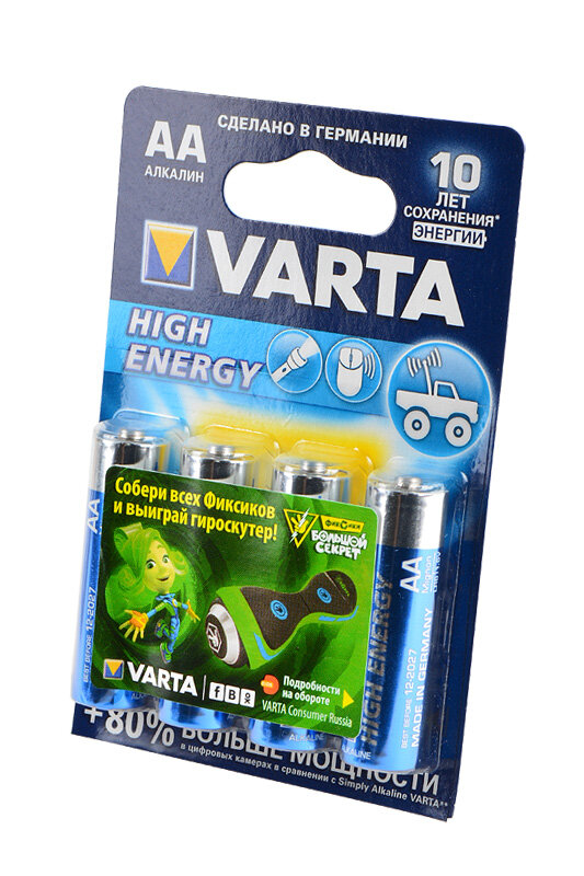 VARTA Батарейка VARTA HIGH ENERGY LR06 BL4, 4шт (4906)