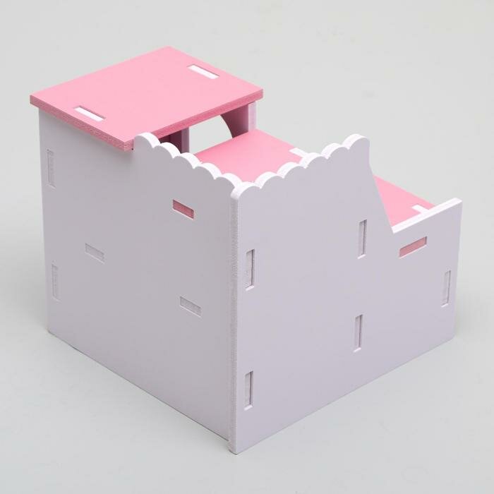 Пижон Домик для грызунов двухэтажный с лесенкой, 15,5 х 15,5 х 13,5 см, микс цветов - фотография № 3