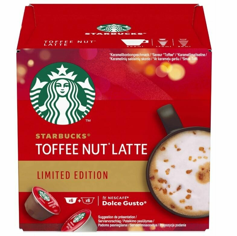 Кофе в капсулах STARBUCKS Toffee Nut Latte Limited Edition 3х12, 36 капсул - фотография № 3