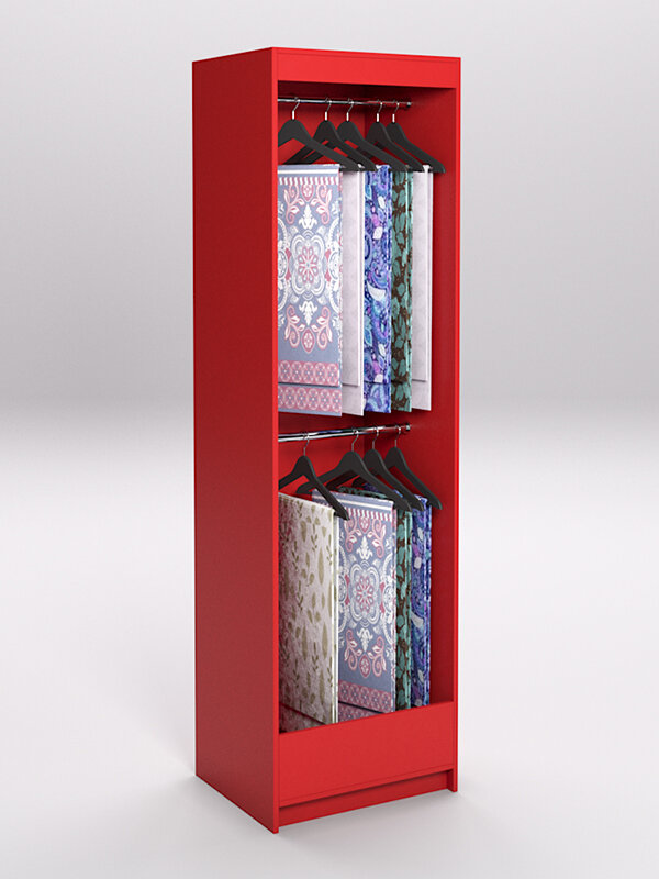 фото Стеллаж из ДСП для одежды,тканей и штор №4Б-600, Красный 60 x 50 x 210 см