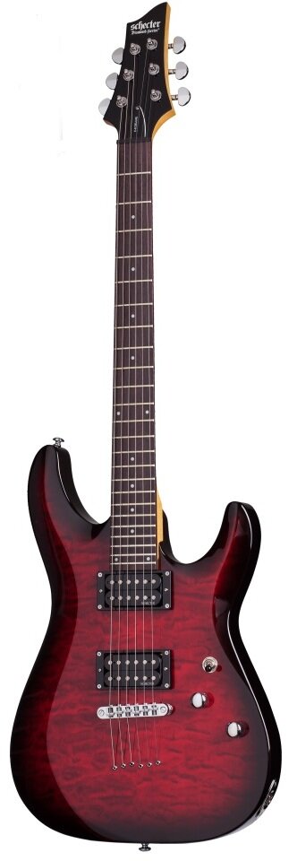 Schecter C-6 Plus STCB гитара электрическая шестиструнная, прозрачный вишневый бест