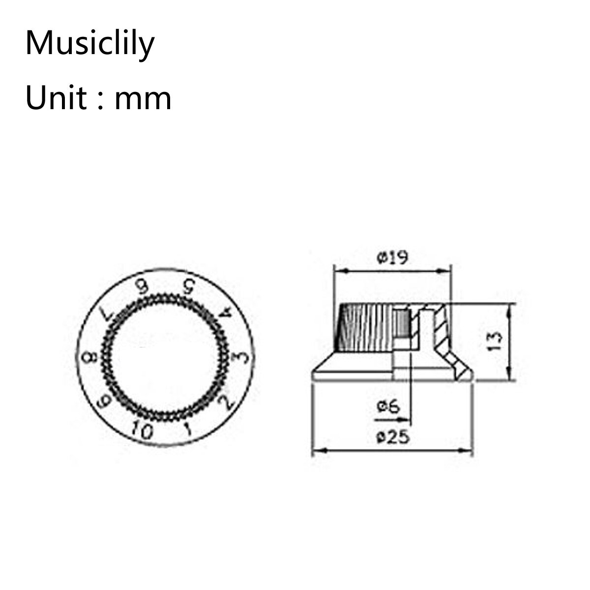 Ручки потенциометра Parts Pro MX1563WH Fender style дюймовая тон белая