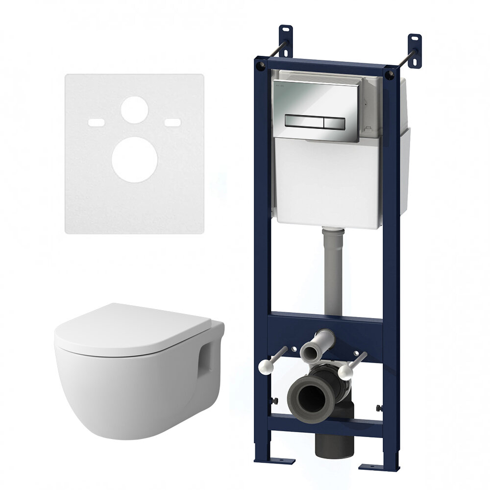 Комплект Am.Pm инсталляция с клавишей и подвесной унитаз Like I012703.0251+C801701SC