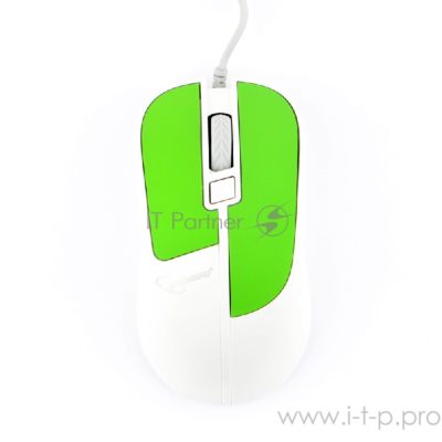 Мышь Gembird Mop-410-grn, Usb, зелёный, 3 кнопки+колесо кнопка, soft touch, 1600 Dpi, кабель 1.5м 17