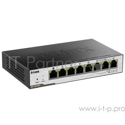 Коммутатор D-Link DGS-1100-08PD/B1BL2 Smart Switch with 7 10/100/1000Base-T ports and 1 10/100/1000B .