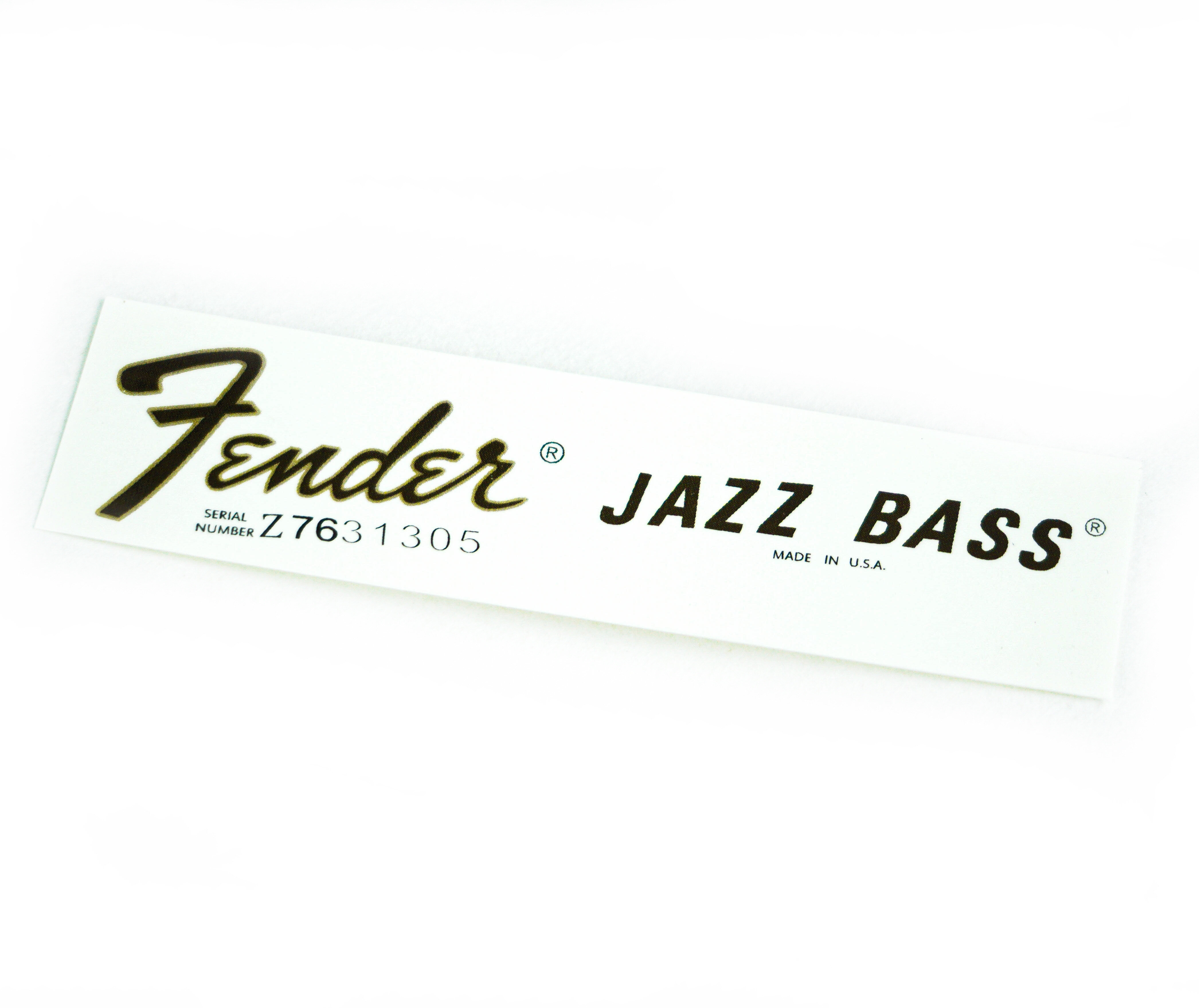 Наклейка декаль на голову грифа гитары "Fender Jazz Bass 1976-1979" Струнки. ру