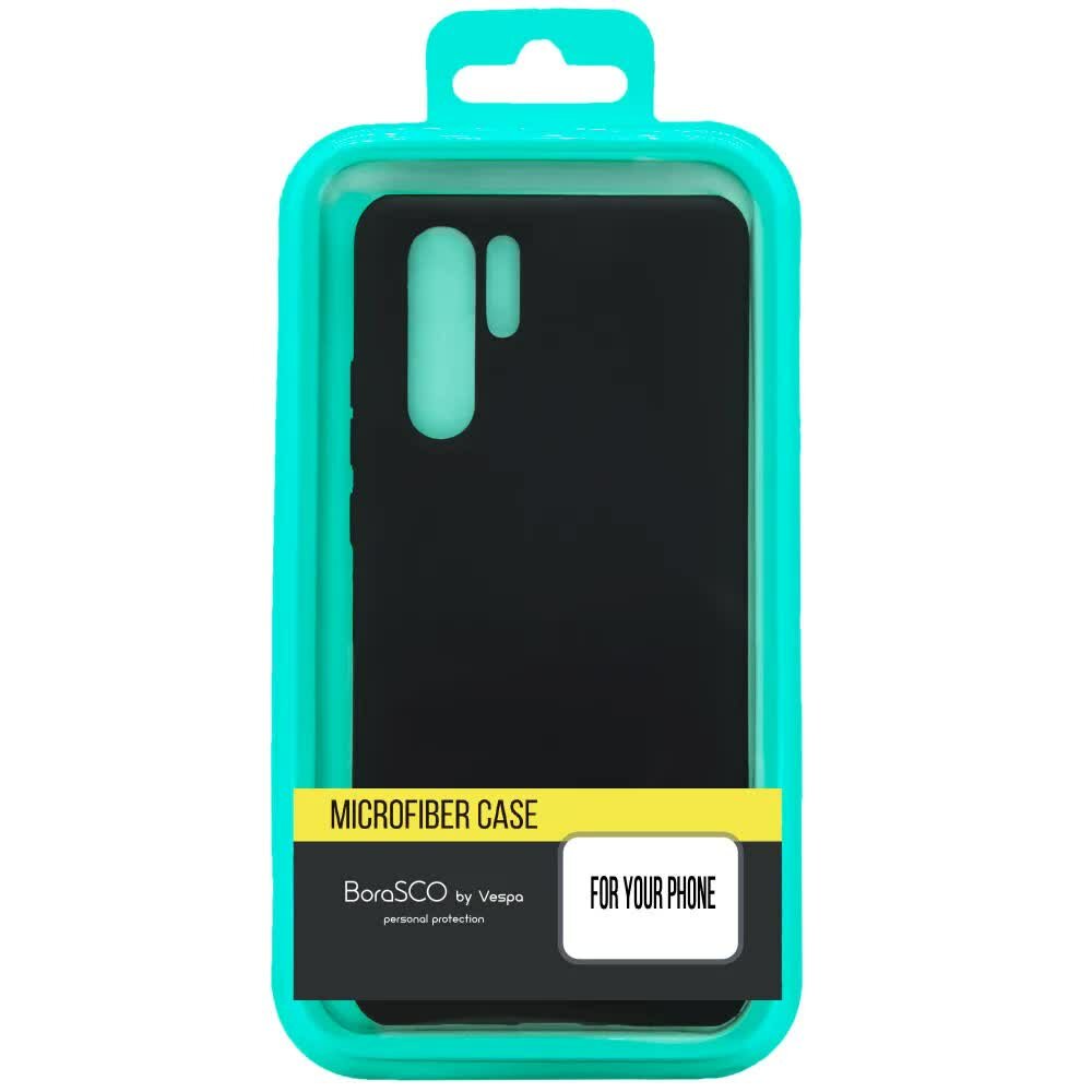 Чехол (клип-кейс) BORASCO Microfiber Case, для Xiaomi Mi 10 Lite, черный [39359] - фото №1