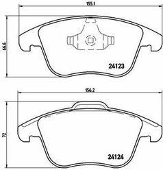 Колодки тормозные дисковые передние LAND ROVER RR Evoque 2011-> BREMBO P44020