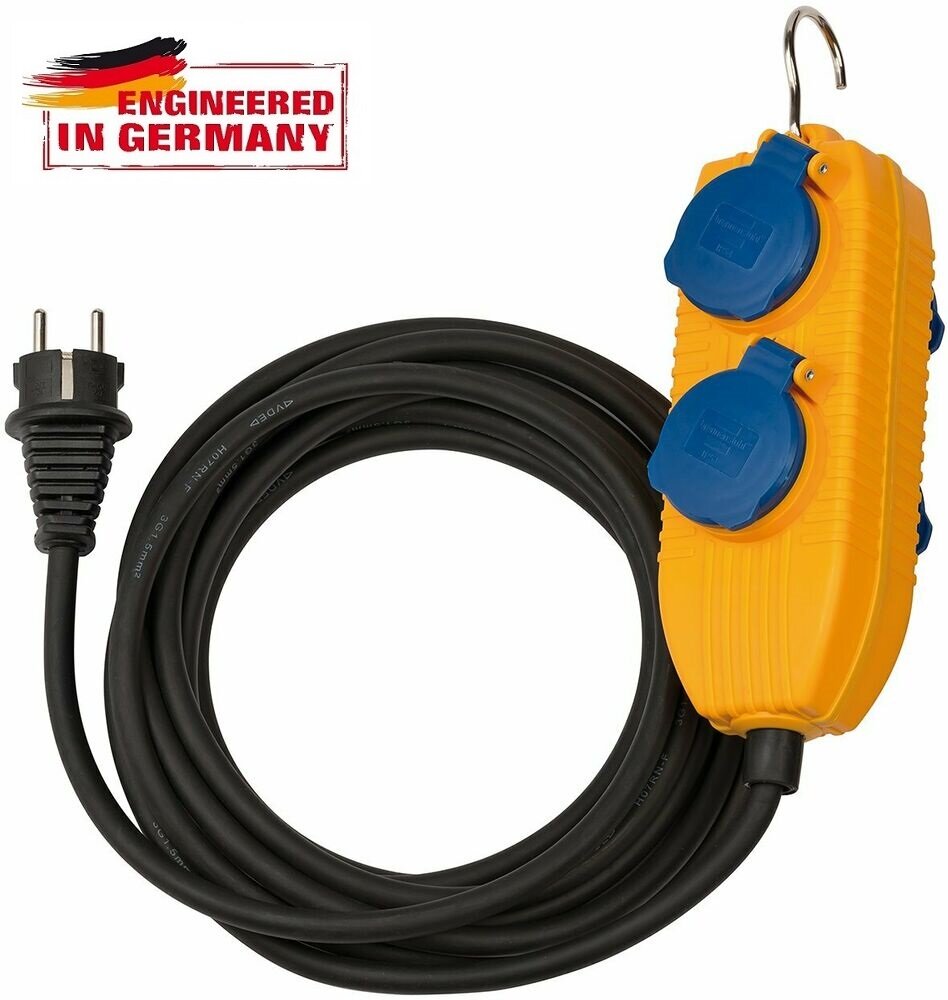 Удлинитель Brennenstuhl 4 розетки кабель 3 м H07RN-F 3G1.5 IP44 1169360